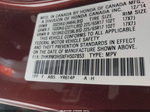 2015 HONDA CR-V EX