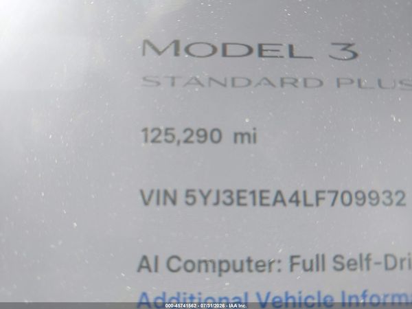 2020 TESLA MODEL 3