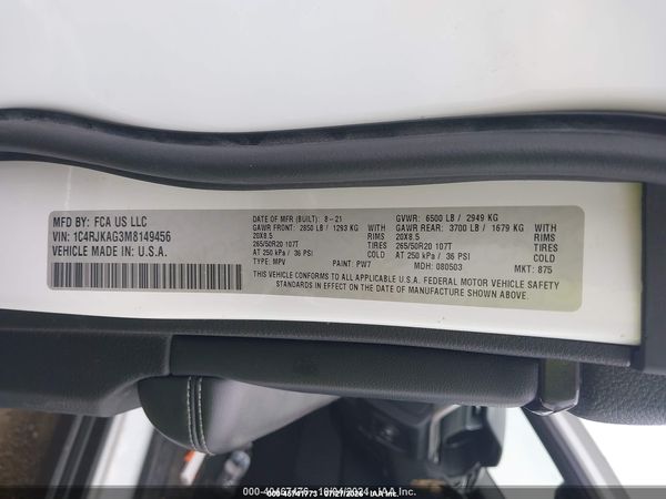 2021 JEEP GRAND CHEROKEE L ALTITUDE 4X4