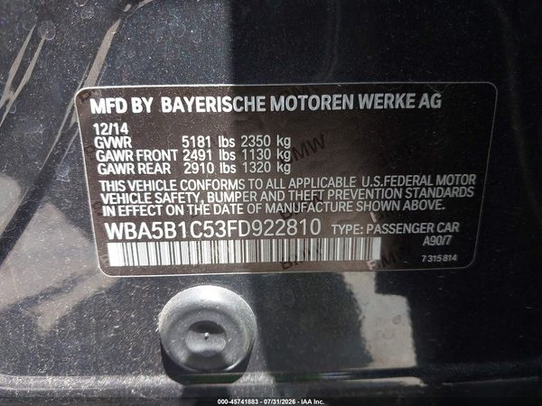 2015 BMW 535I