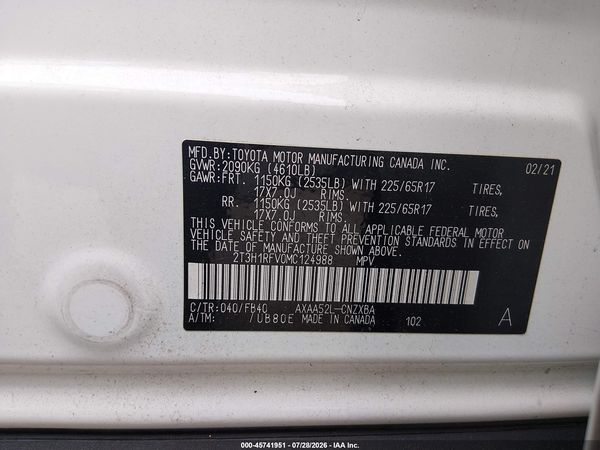 2021 TOYOTA RAV4 LE