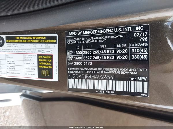 2017 MERCEDES-BENZ GLE 350 GLE350