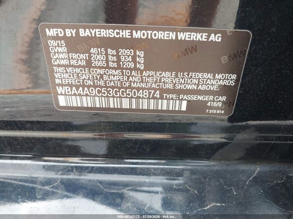 2016 BMW 428I GRAN COUPE GC