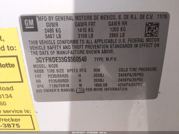 2016 CADILLAC SRX PREMIUM COLLECTION