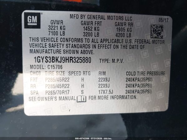 2017 CADILLAC ESCALADE LUXURY