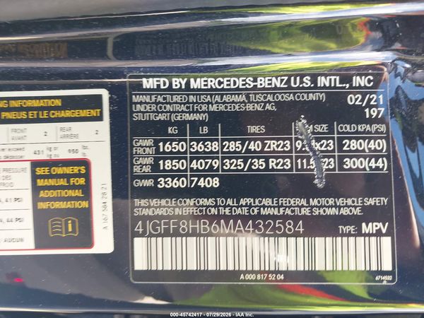 2021 MERCEDES-BENZ MAYBACH GLS 600 4MATIC