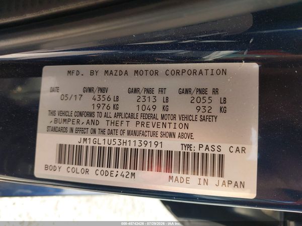 2017 MAZDA MAZDA6 SPORT