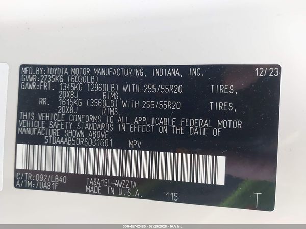 2024 TOYOTA GRAND HIGHLANDER PLATINUM