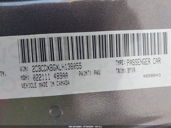 2020 DODGE CHARGER SXT RWD