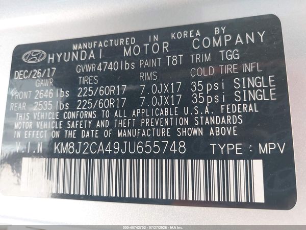 2018 HYUNDAI TUCSON SE