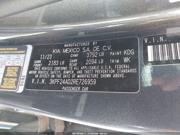 2024 KIA FORTE LXS