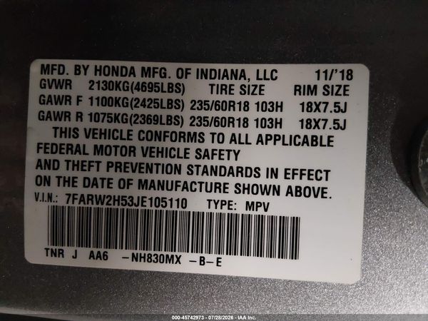 2018 HONDA CR-V EX
