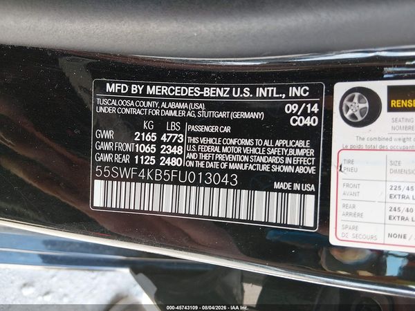 2015 MERCEDES-BENZ C 300 SPORT 4MATIC
