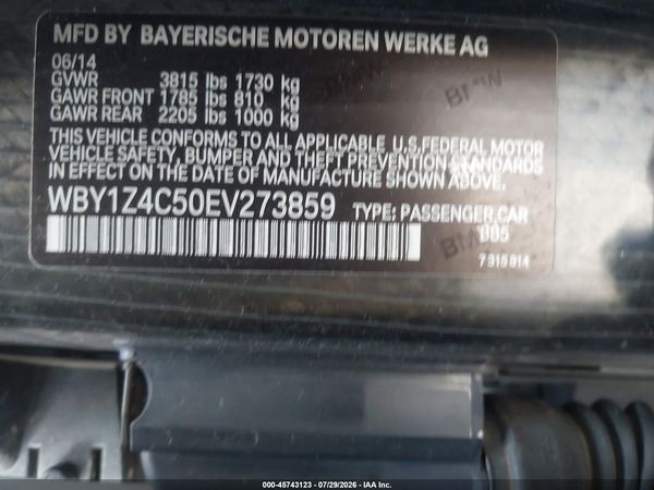 2014 BMW I3 BASE W/RANGE EXTENDER — I9
