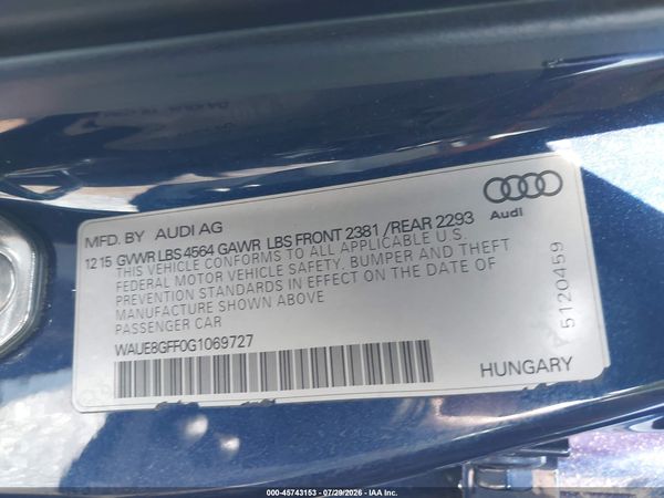 2016 AUDI A3 2.0T PREMIUM
