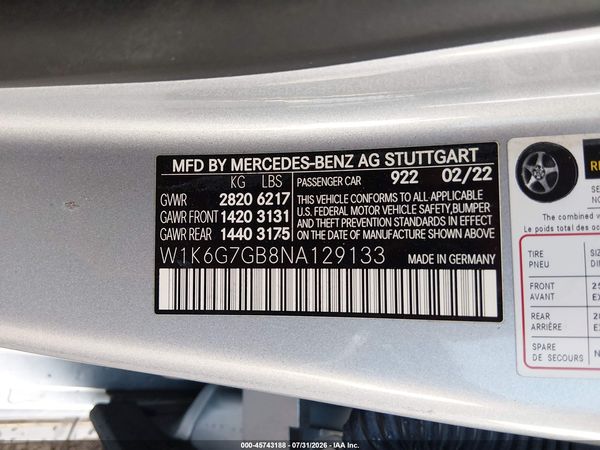 2022 MERCEDES-BENZ S 580 4MATIC