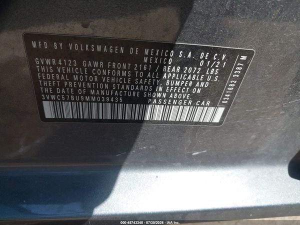 2021 VOLKSWAGEN JETTA 1.4T R-LINE/1.4T SE/S — I9
