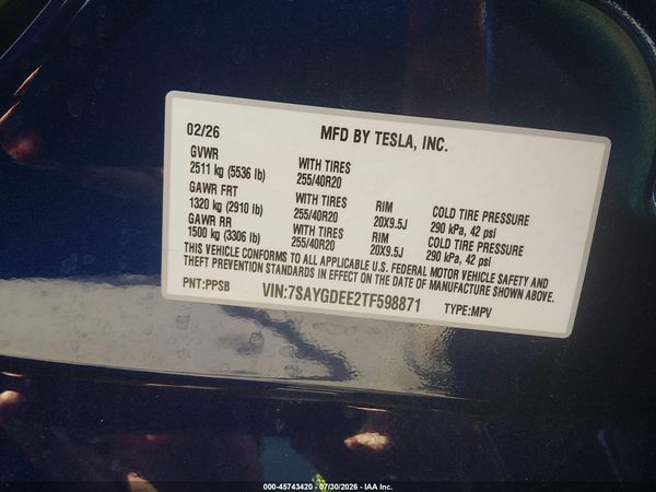 2026 TESLA MODEL Y