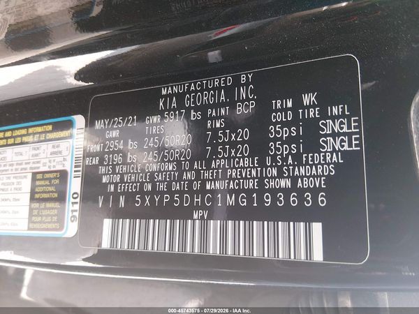 2021 KIA TELLURIDE SX