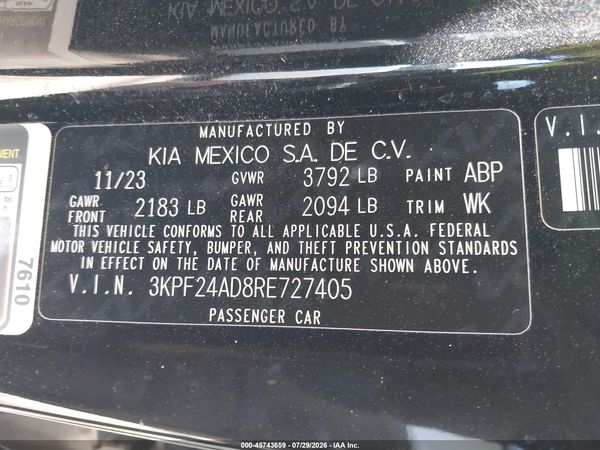 2024 KIA FORTE LXS