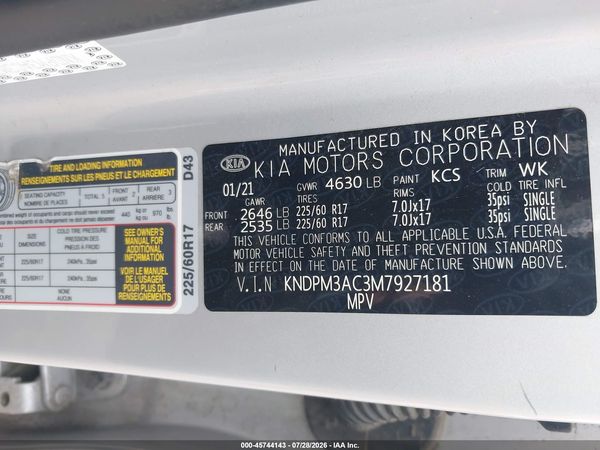 2021 KIA SPORTAGE LX