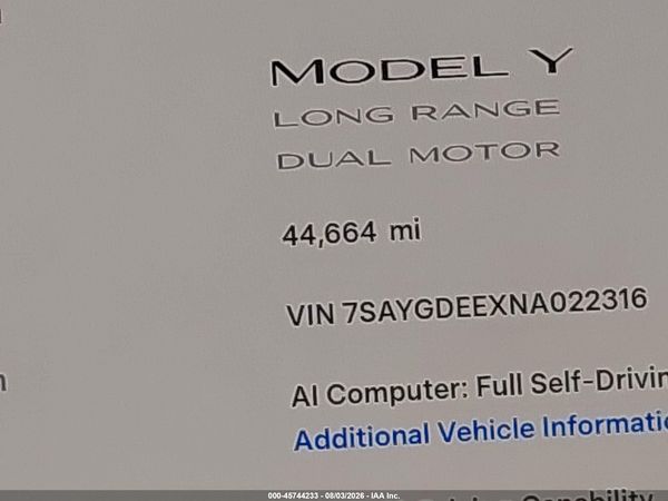 2022 TESLA MODEL Y