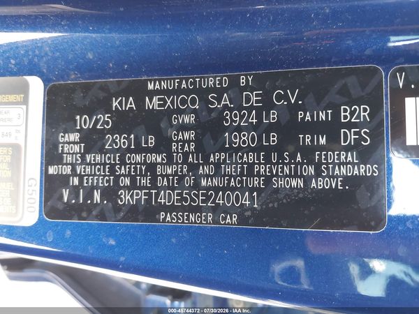 2025 KIA K4 LXS