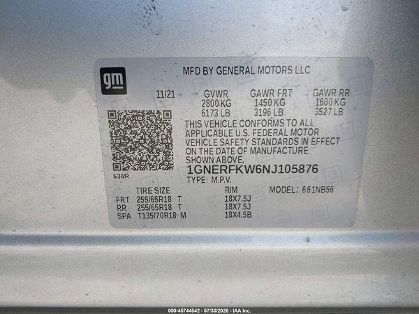 2022 CHEVROLET TRAVERSE FWD LS — I9