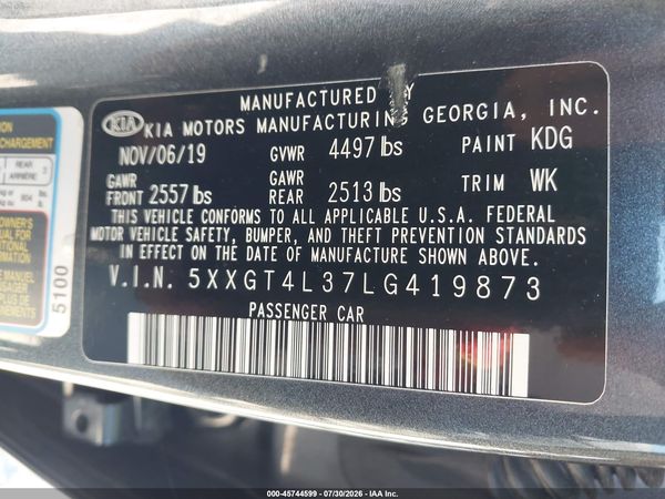2020 KIA OPTIMA LX