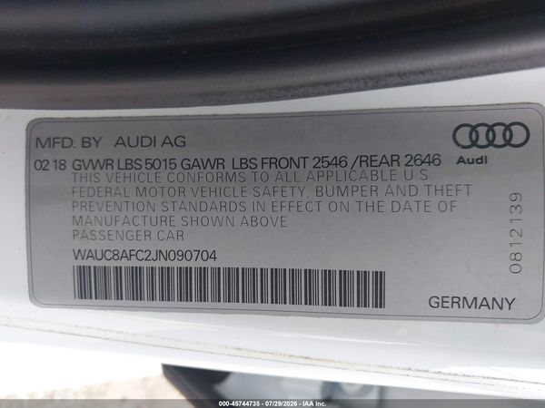 2018 AUDI A6 2.0T PREMIUM