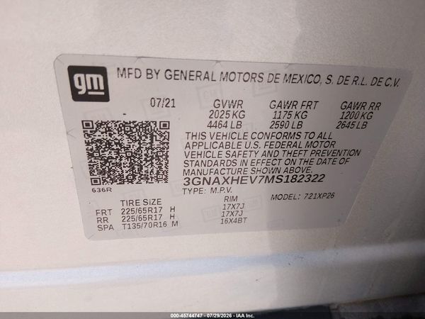 2021 CHEVROLET EQUINOX FWD LS — I9