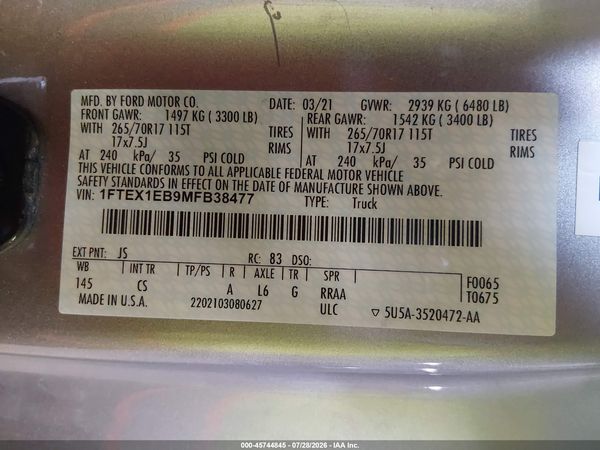 2021 FORD F-150 XL