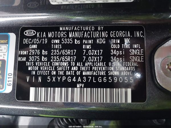 2020 KIA SORENTO 2.4L LX