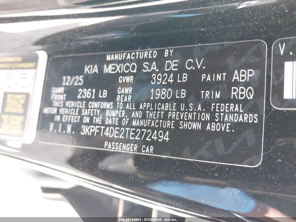 2026 KIA K4 LXS