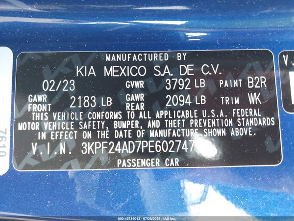 2023 KIA FORTE LXS