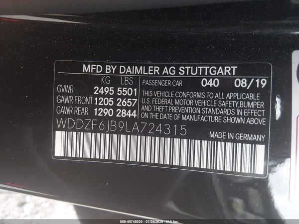 2020 MERCEDES-BENZ E 450 4MATIC