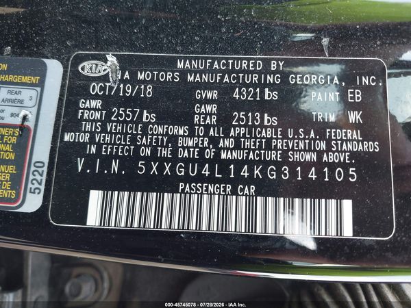 2019 KIA OPTIMA EX