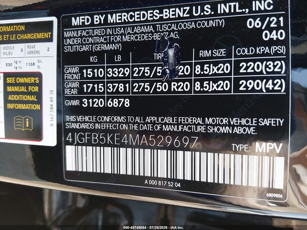 2021 MERCEDES-BENZ GLE 450 4MATIC
