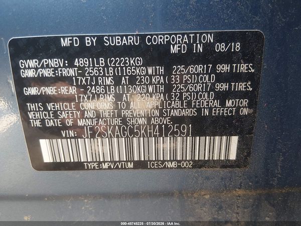 2019 SUBARU FORESTER PREMIUM