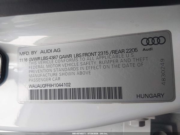 2017 AUDI A3 2.0T PREMIUM
