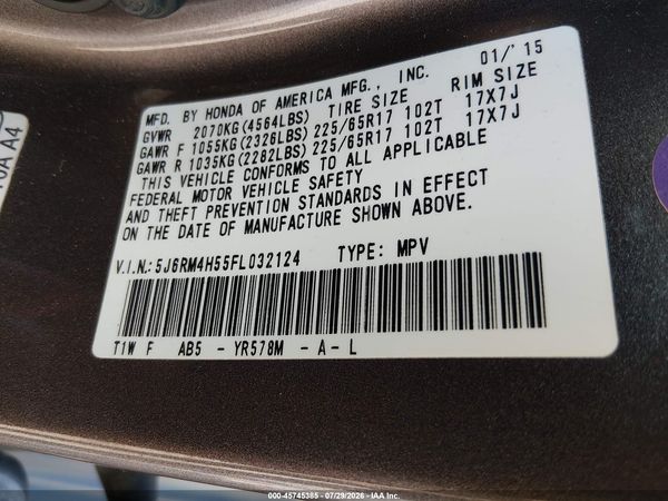 2015 HONDA CR-V EX