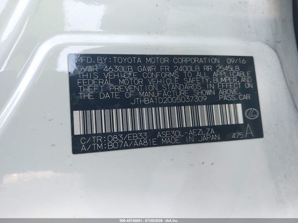 2016 LEXUS IS 200T