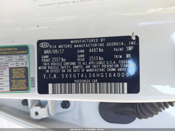 2017 KIA OPTIMA LX
