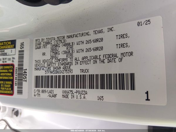 2025 TOYOTA TUNDRA PLATINUM