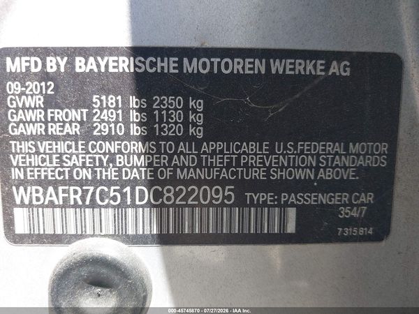 2013 BMW 535I