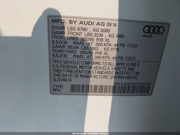 2015 AUDI Q7 3.0T PREMIUM