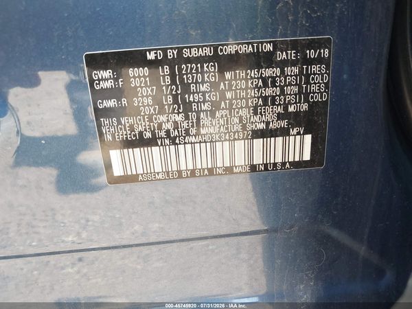2019 SUBARU ASCENT PREMIUM