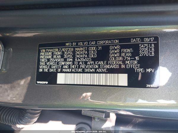 2018 VOLVO XC60 T6 INSCRIPTION