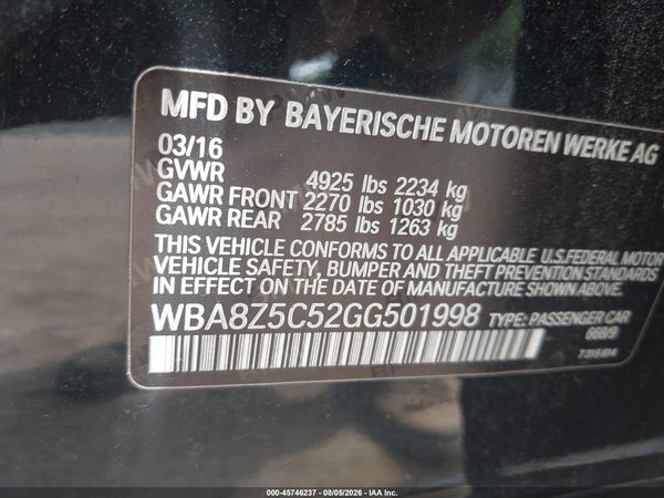 2016 BMW 328I GRAN TURISMO XDRIVE