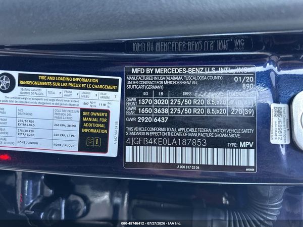 2020 MERCEDES-BENZ GLE 350 4MATIC